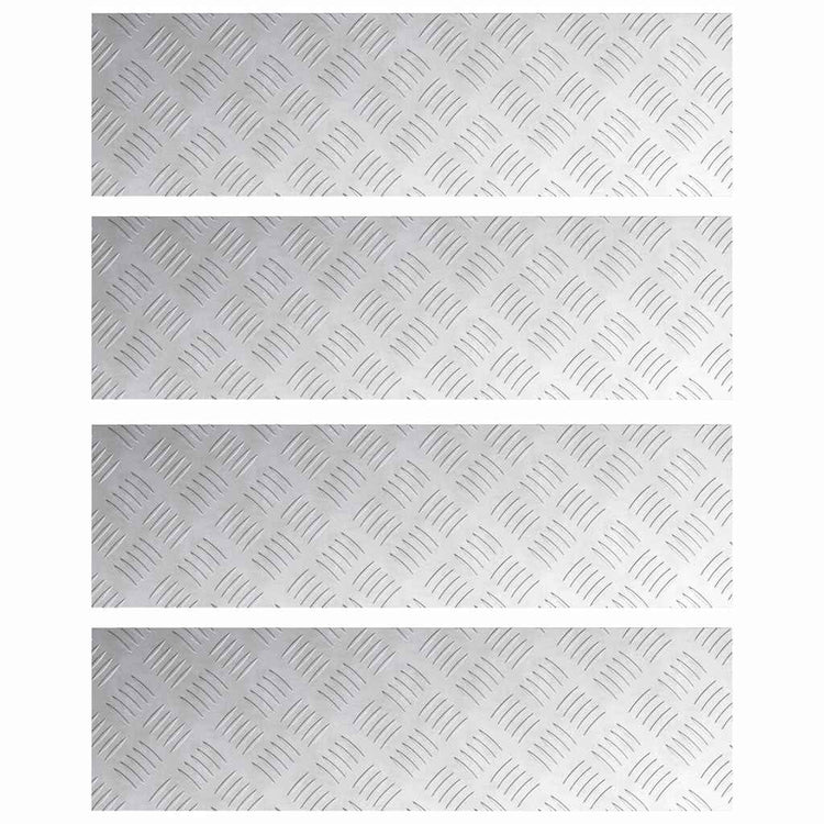Vidaxx Treppenstufe rechteckig 4 Stk. Silber 70 x 20 cm Aluminium