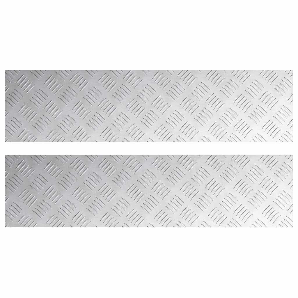 Vidaxxl Treppenstufe rechteckig 2 Stk. Silber 80 x 20 cm Aluminium