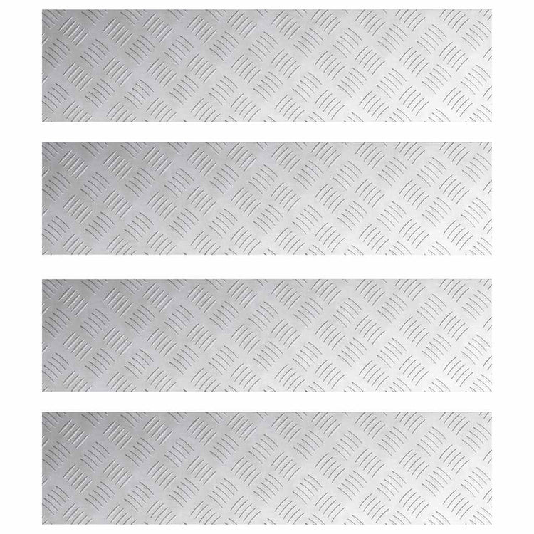 Vidaxx Treppenstufe rechteckig 4 Stk. Silber 80 x 20 cm Aluminium