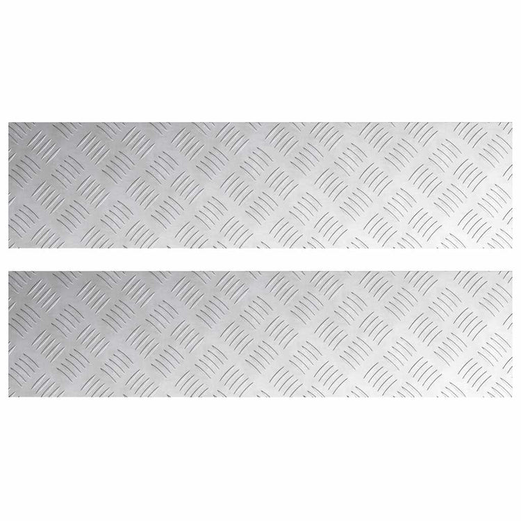 Vidaxxl Treppenstufe rechteckig 2 Stk. Silber 80 x 20 cm Aluminium