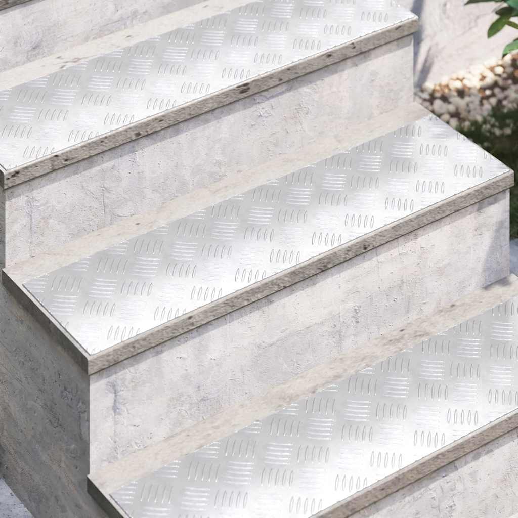 Vidaxx Treppenstufe rechteckig 4 Stk. Silber 80 x 20 cm Aluminium