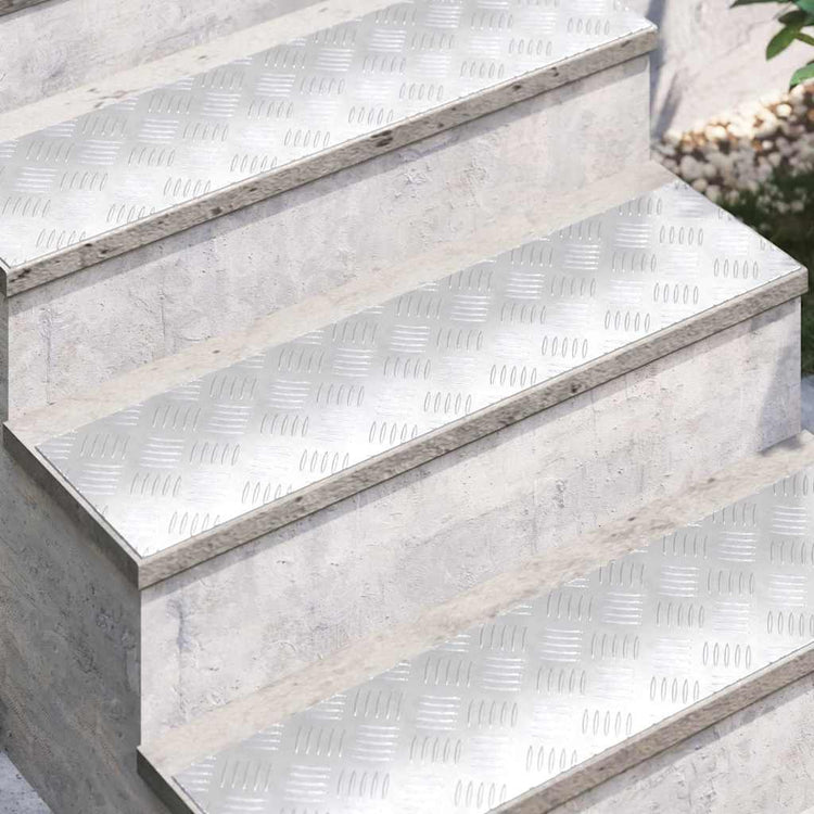 Vidaxx Treppenstufe rechteckig 4 Stk. Silber 80 x 20 cm Aluminium