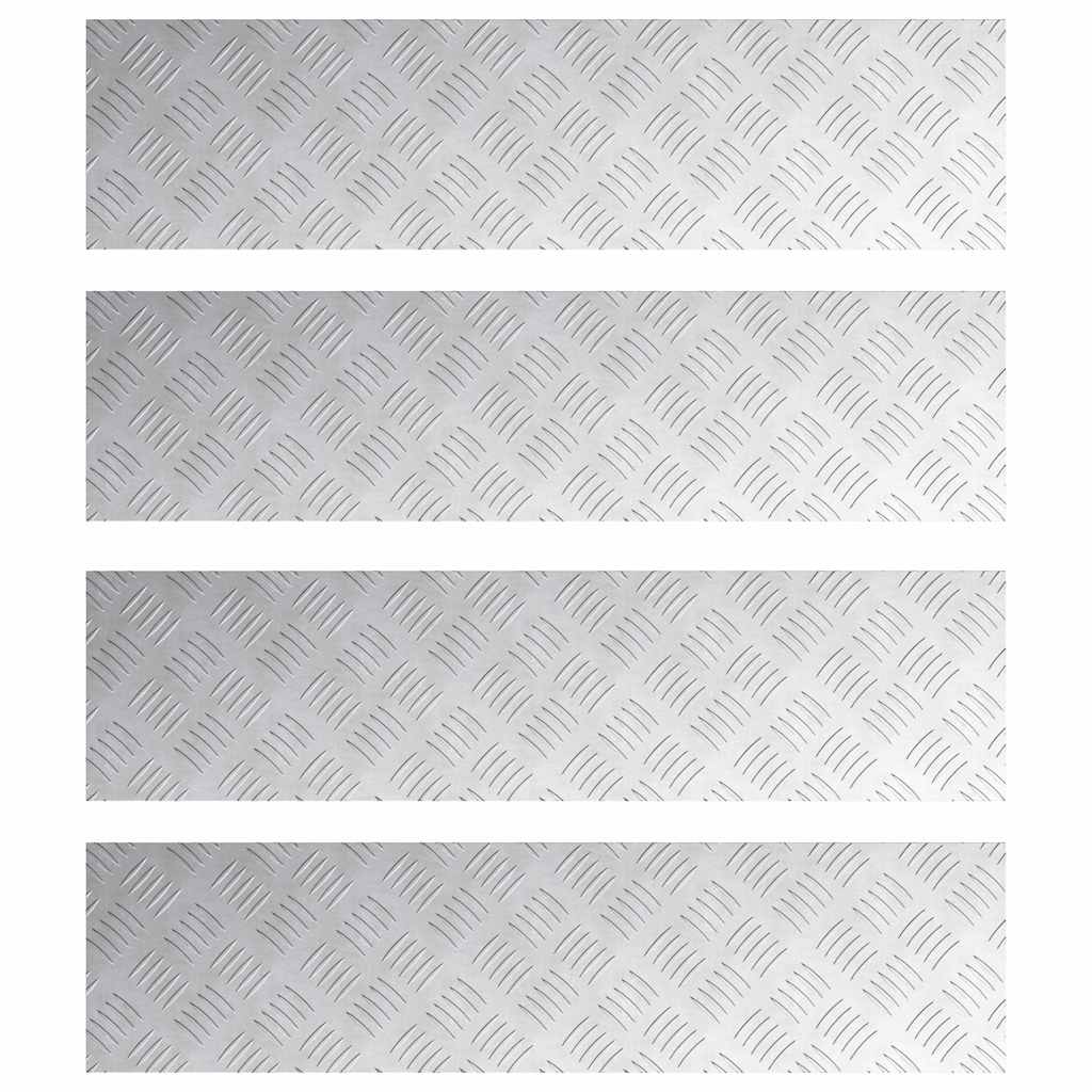 Vidaxx Treppenstufe rechteckig 4 Stk. Silber 80 x 20 cm Aluminium