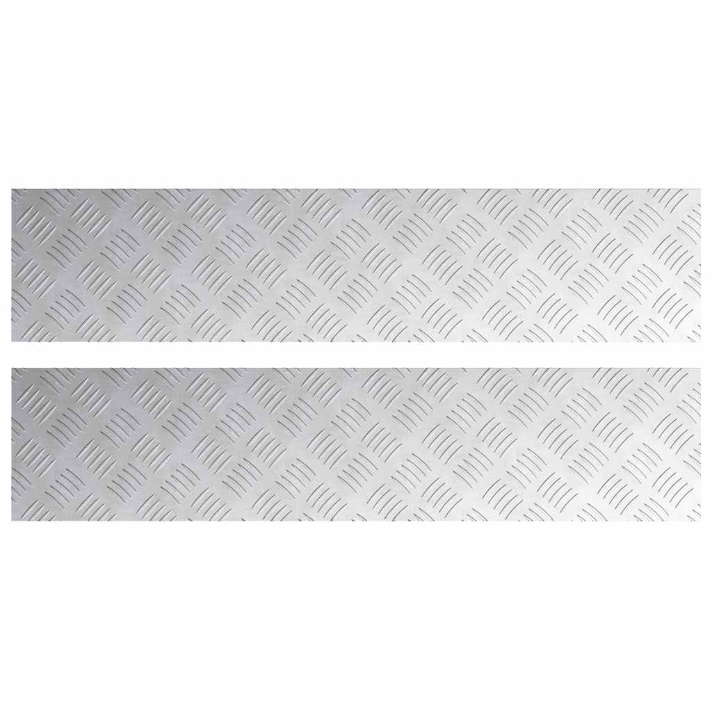 VidaXL Treppenstufe rechteckig 2 Stk. Silber 90 x 20 cm Aluminium