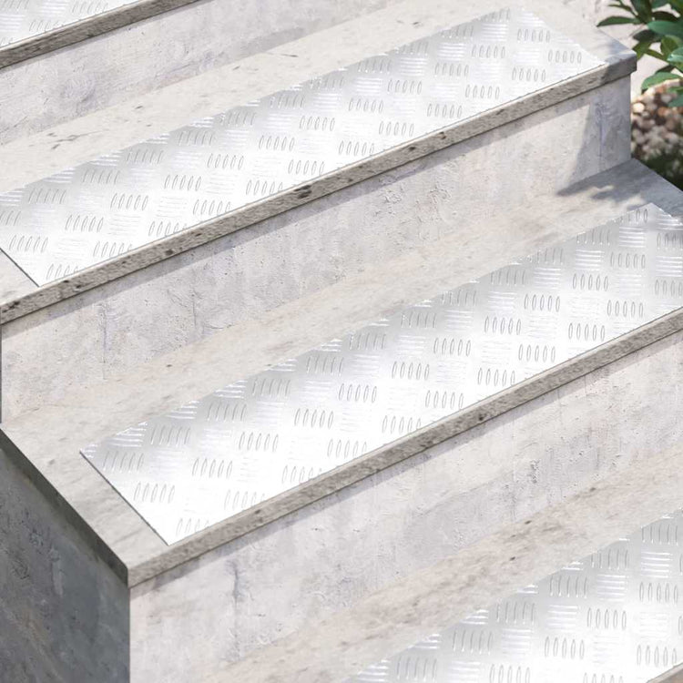 Vidaxx Treppenstufe rechteckig 4 Stk. Silber 90 x 20 cm Aluminium