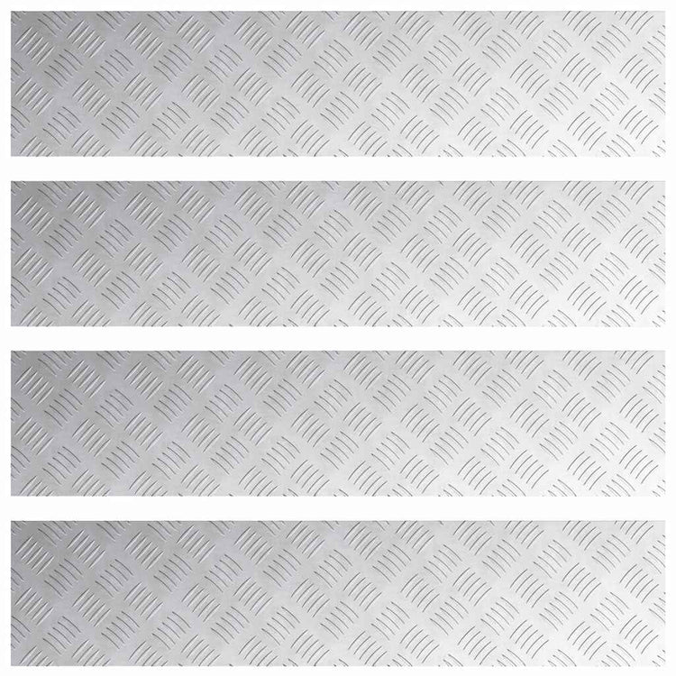 Vidaxx Treppenstufe rechteckig 4 Stk. Silber 90 x 20 cm Aluminium