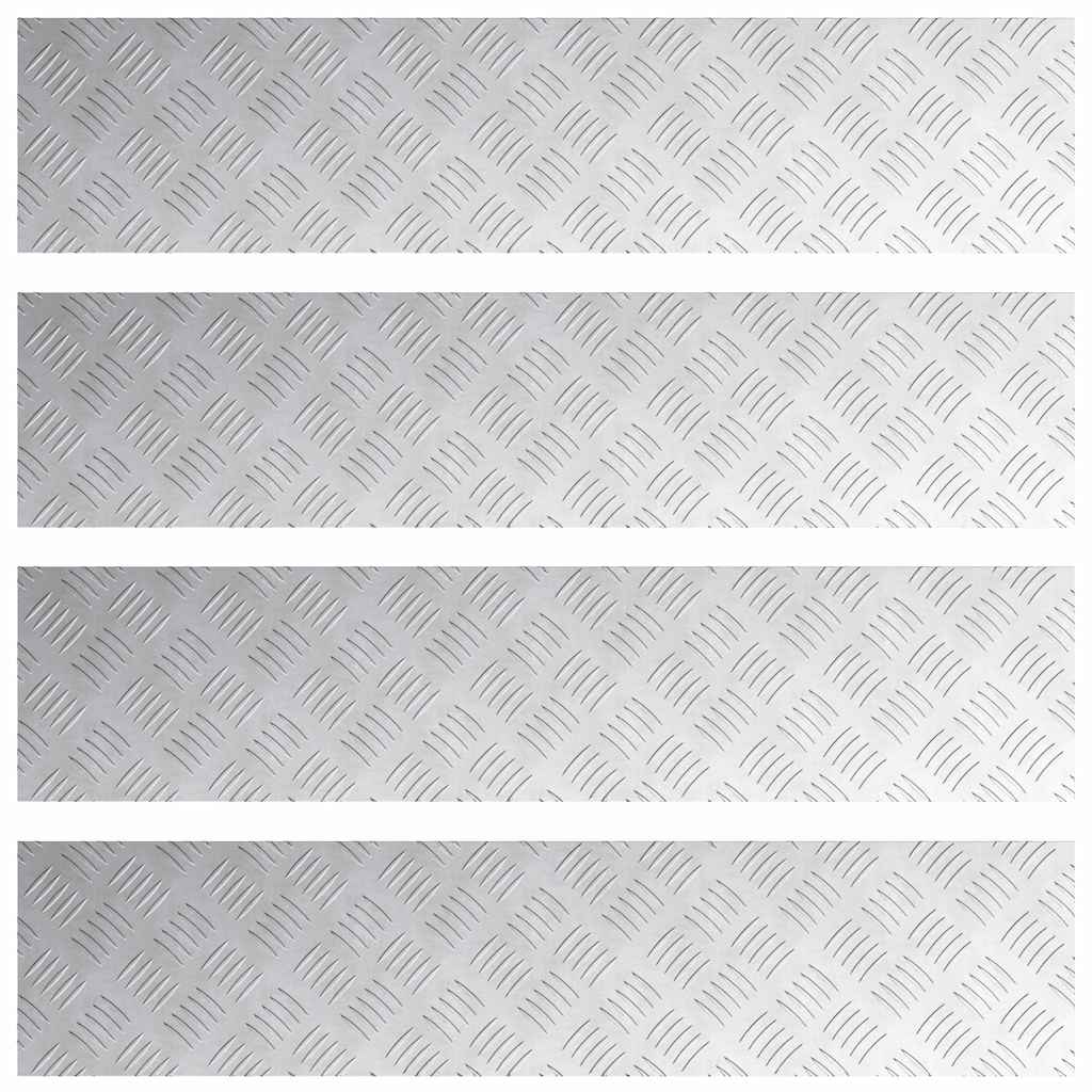 Vidaxx Treppenstufe rechteckig 4 Stk. Silber 90 x 20 cm Aluminium