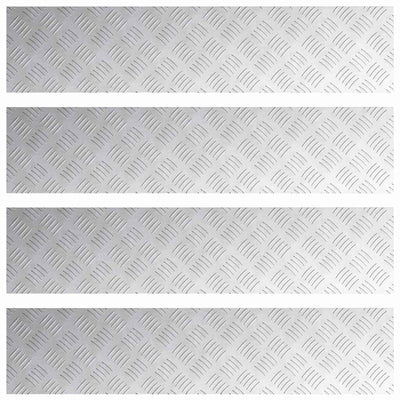 Vidaxx Treppenstufe rechteckig 4 Stk. Silber 90 x 20 cm Aluminium