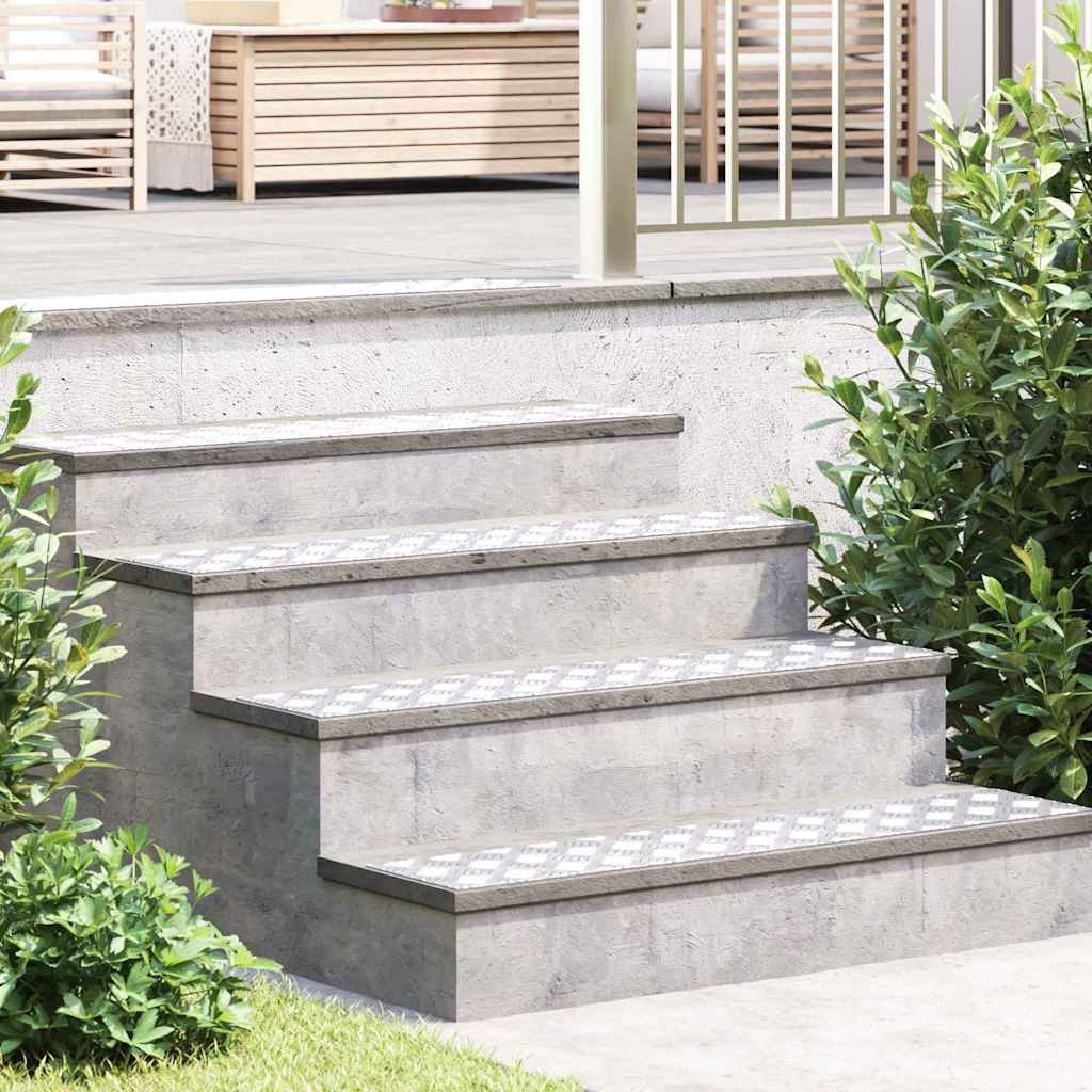 Vidaxx Treppenstufe rechteckig 2 Stk. Silber 100 x 20 cm Aluminium