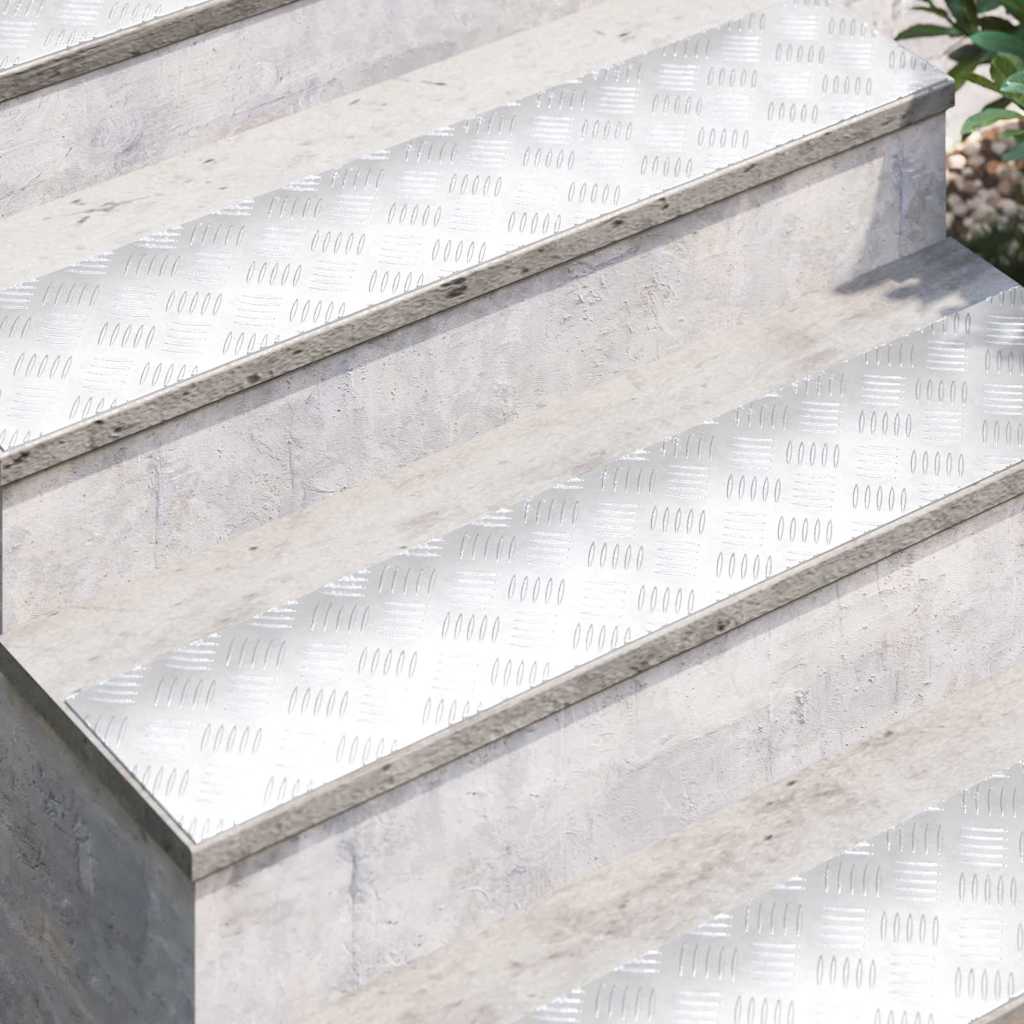 Vidaxx Treppenstufe rechteckig 2 Stk. Silber 100 x 20 cm Aluminium