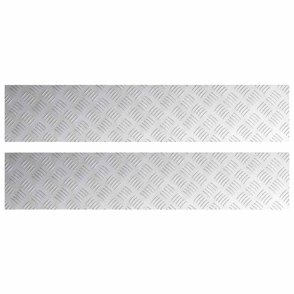 Vidaxx Treppenstufe rechteckig 2 Stk. Silber 100 x 20 cm Aluminium