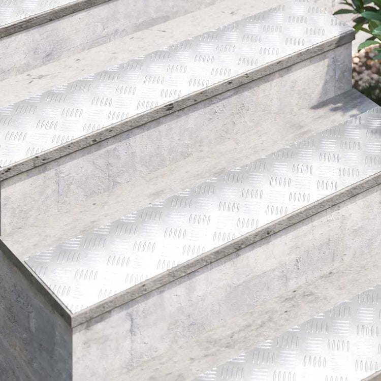 Vidaxx Treppenstufe rechteckig 4 Stk. Silber 100 x 20 cm Aluminium