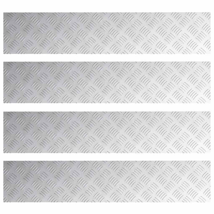 Vidaxx Treppenstufe rechteckig 4 Stk. Silber 100 x 20 cm Aluminium