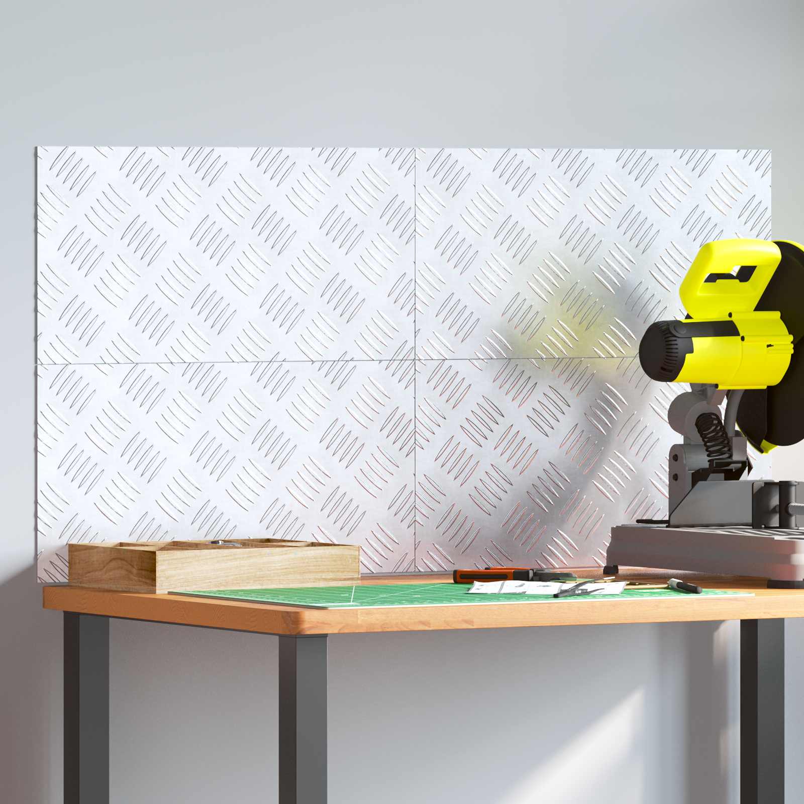 VidaXL Treppenstufe rechteckig 4 Stk. Silber 50 x 25 cm Aluminium