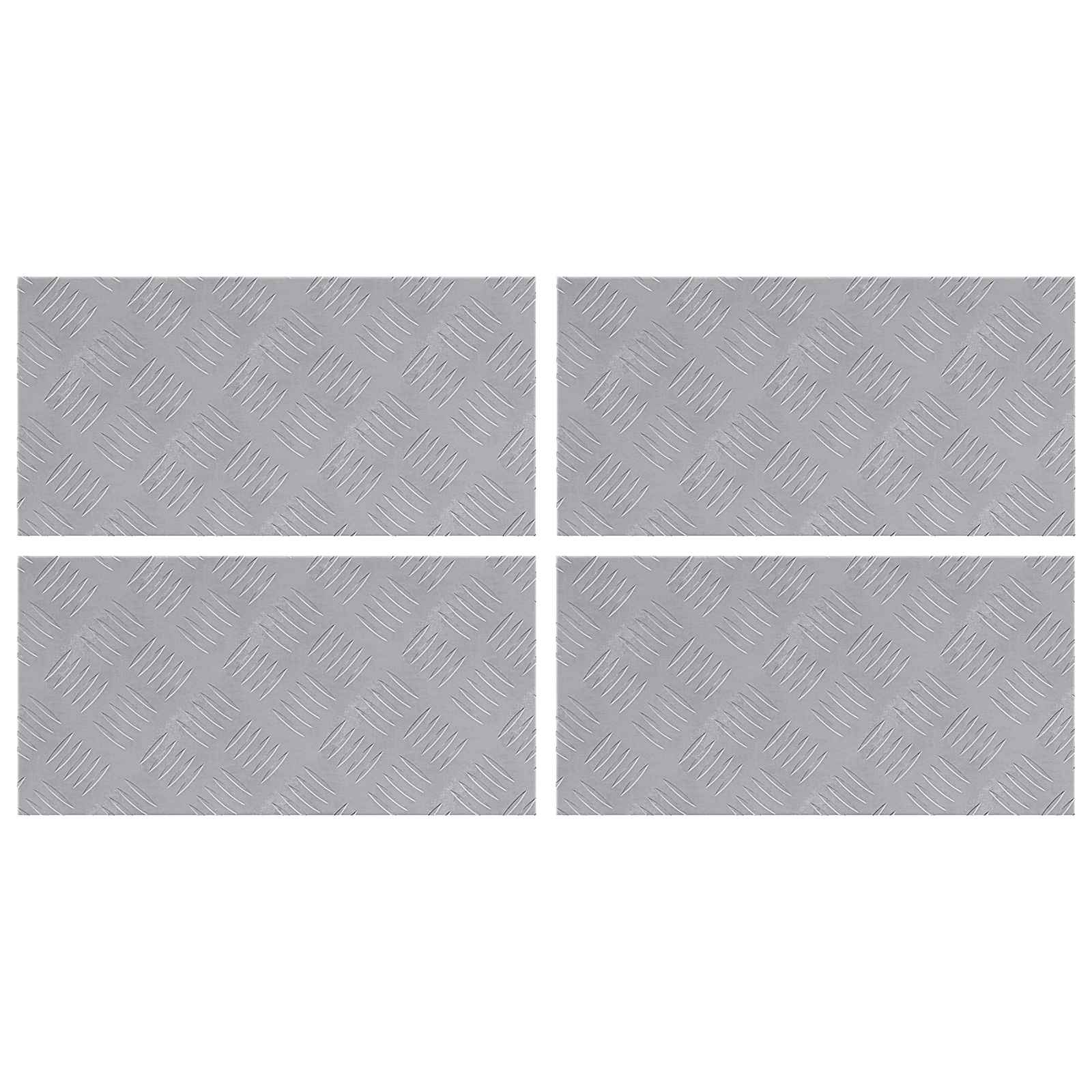 VidaXL Treppenstufe rechteckig 4 Stk. Silber 50 x 25 cm Aluminium