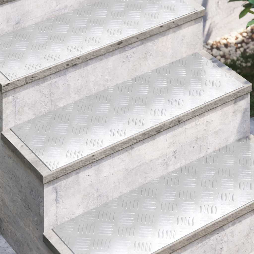 VidaXL Treppenstufe rechteckig 4 Stk. Silber 75 x 25 cm Aluminium