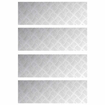 VidaXL Treppenstufe rechteckig 4 Stk. Silber 75 x 25 cm Aluminium