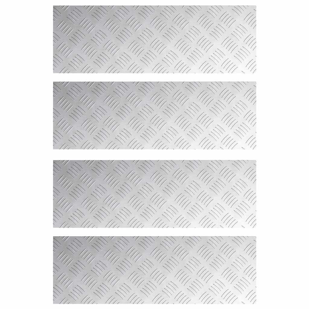 VidaXL Treppenstufe rechteckig 4 Stk. Silber 75 x 25 cm Aluminium