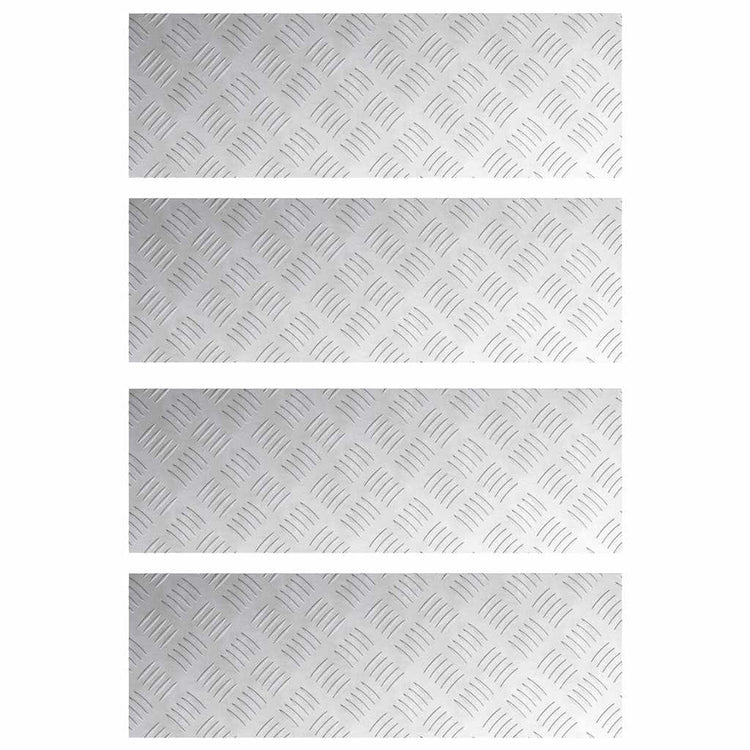 VidaXL Treppenstufe rechteckig 4 Stk. Silber 75 x 25 cm Aluminium
