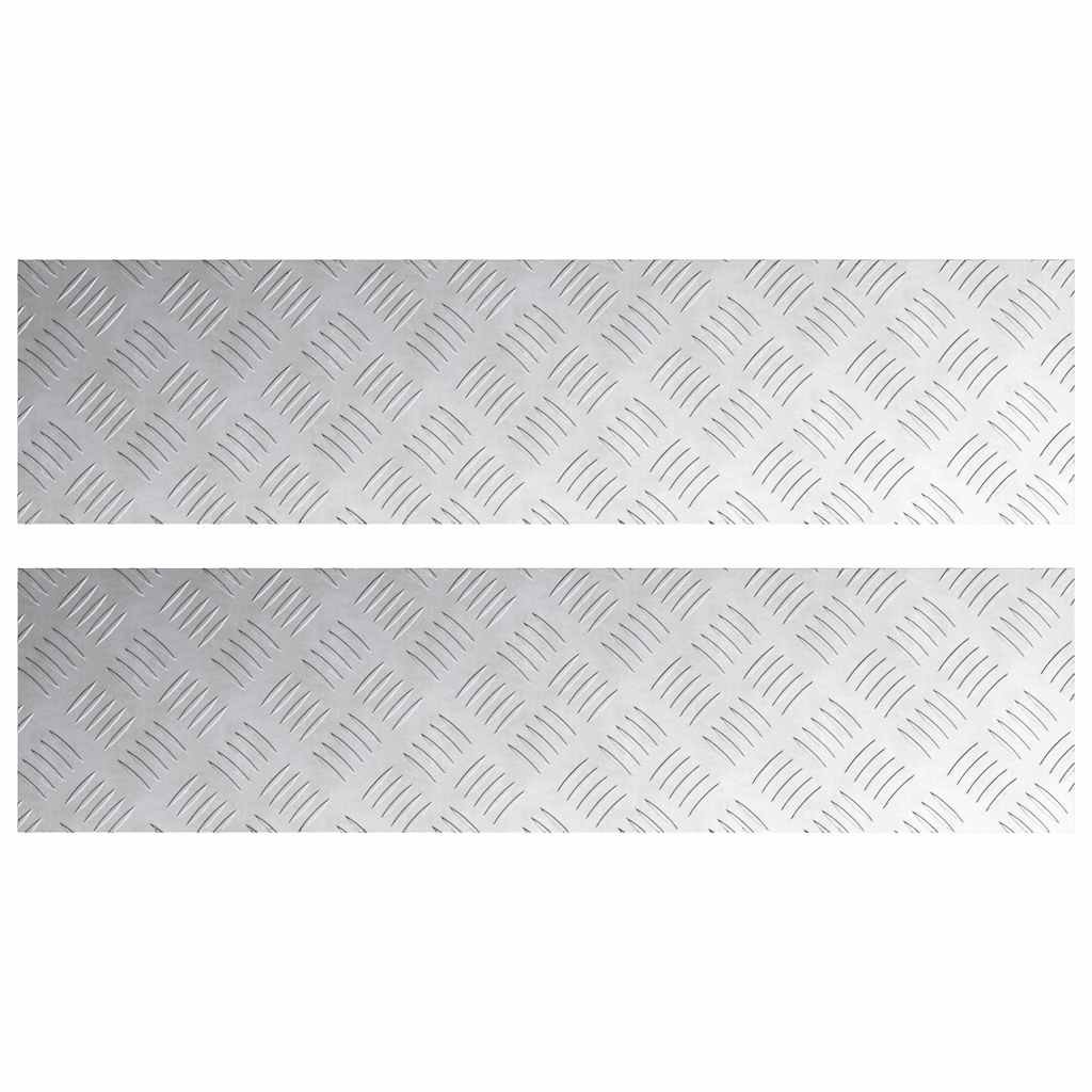 Vidaxx Treppenstufe rechteckig 2 Stk. Silber 100 x 25 cm Aluminium