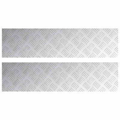 Vidaxx Treppenstufe rechteckig 2 Stk. Silber 100 x 25 cm Aluminium