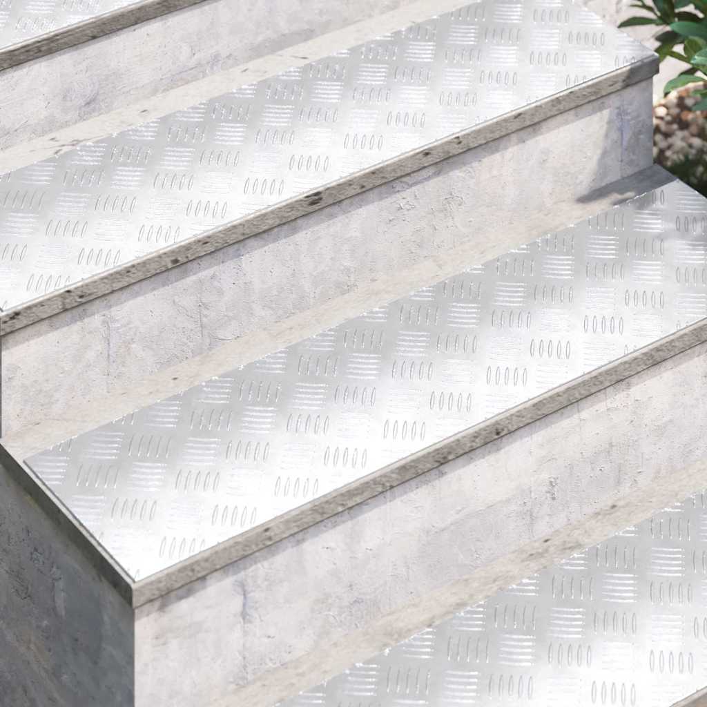 Vidaxx Treppenstufe rechteckig 2 Stk. Silber 100 x 25 cm Aluminium