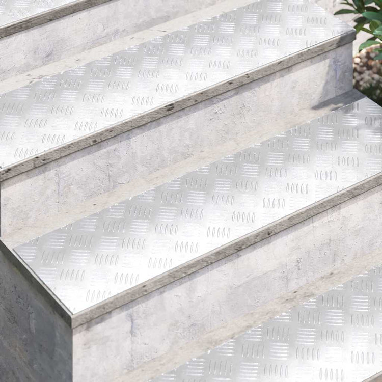 Vidaxx Treppenstufe rechteckig 2 Stk. Silber 100 x 25 cm Aluminium