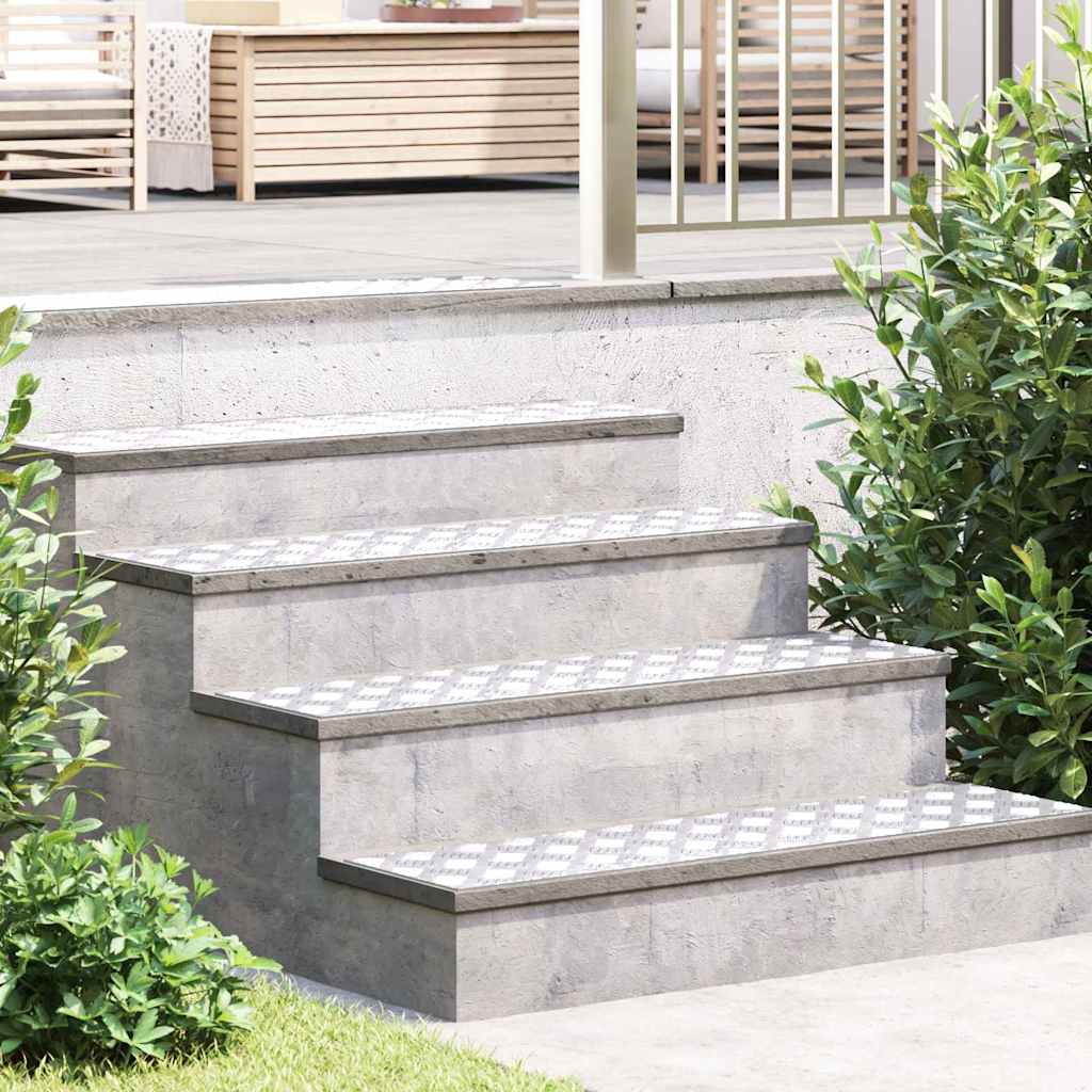 Vidaxx Treppenstufe rechteckig 4 Stk. Silber 100 x 25 cm Aluminium
