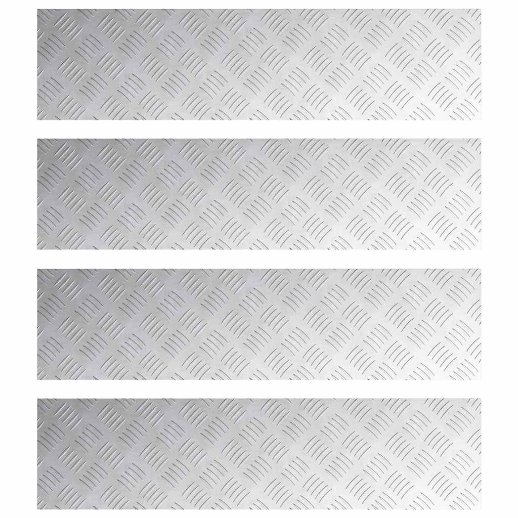 Vidaxx Treppenstufe rechteckig 4 Stk. Silber 100 x 25 cm Aluminium