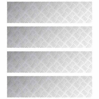 Vidaxx Treppenstufe rechteckig 4 Stk. Silber 100 x 25 cm Aluminium