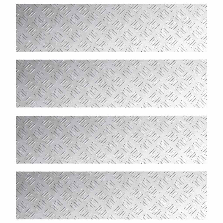 Vidaxx Treppenstufe rechteckig 4 Stk. Silber 100 x 25 cm Aluminium