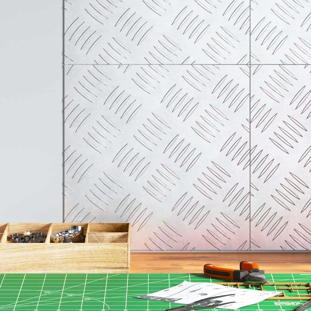 Vidaxxl Treppenstufe quadratisch 4 Stk. Silber 30 x 30 cm Aluminium