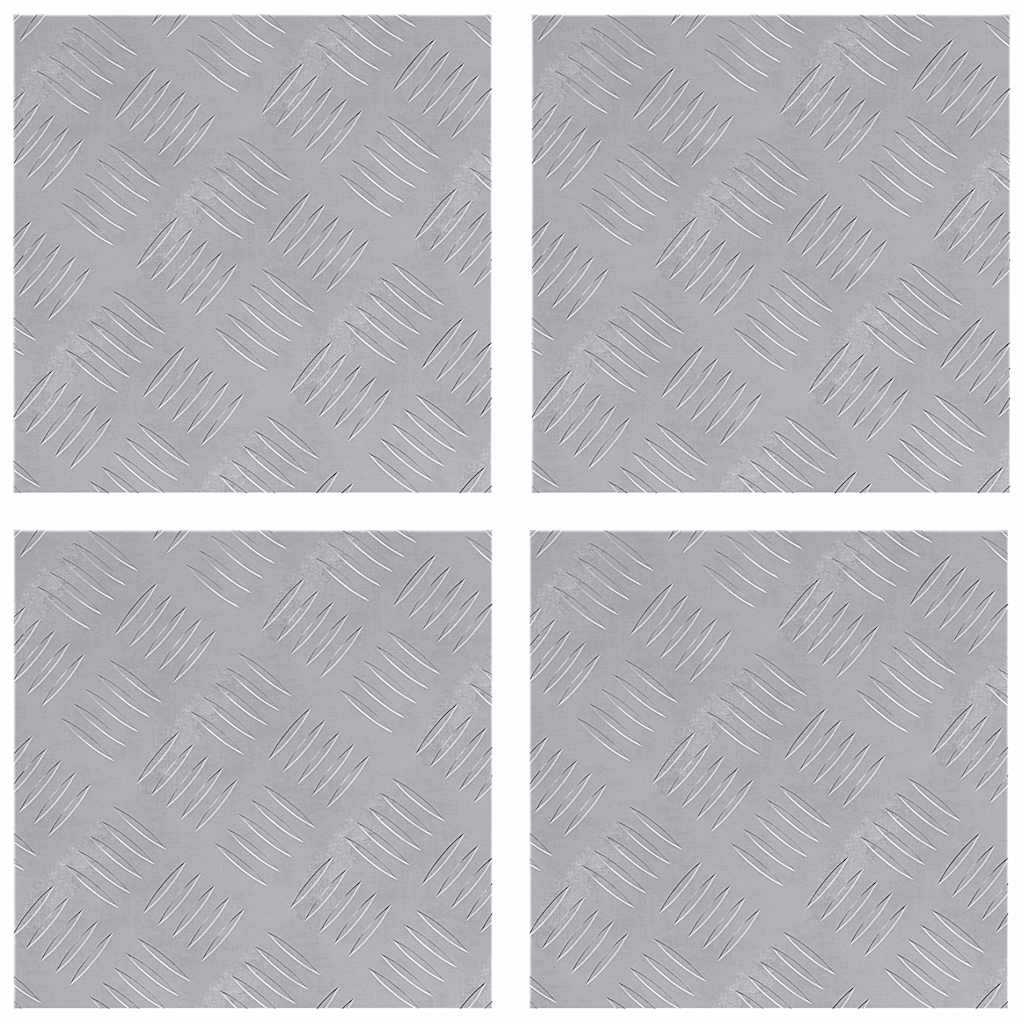 Vidaxxl Treppenstufe quadratisch 4 Stk. Silber 30 x 30 cm Aluminium