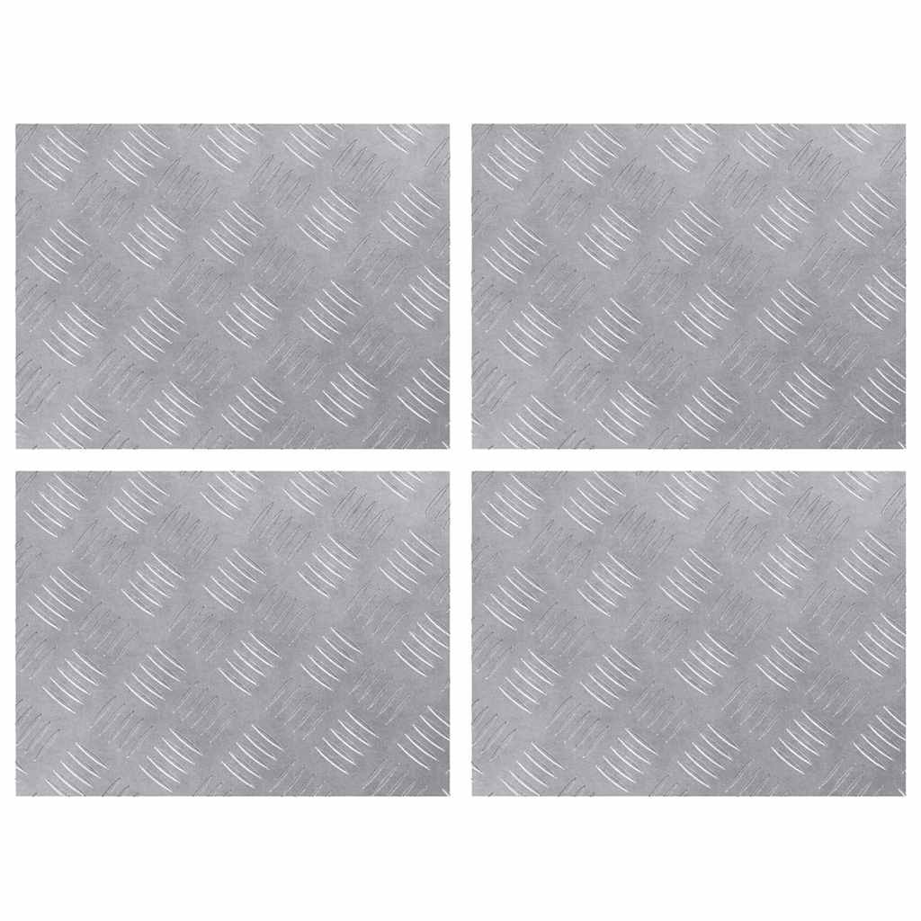 VidaXL Treppenstufe rechteckig 4 Stk. Silber 40 x 30 cm Aluminium