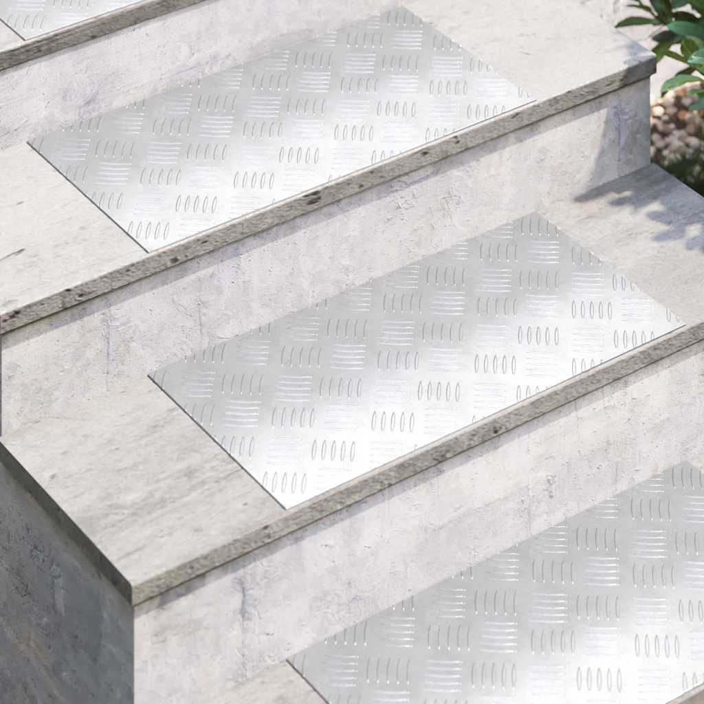 Vidaxx Treppenstufe rechteckig 2 Stk. Silber 60 x 30 cm Aluminium