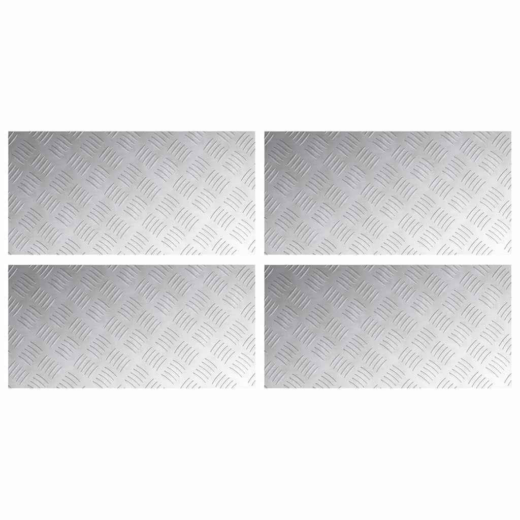 Vidaxx Treppenstufe rechteckig 4 Stk. Silber 60 x 30 cm Aluminium