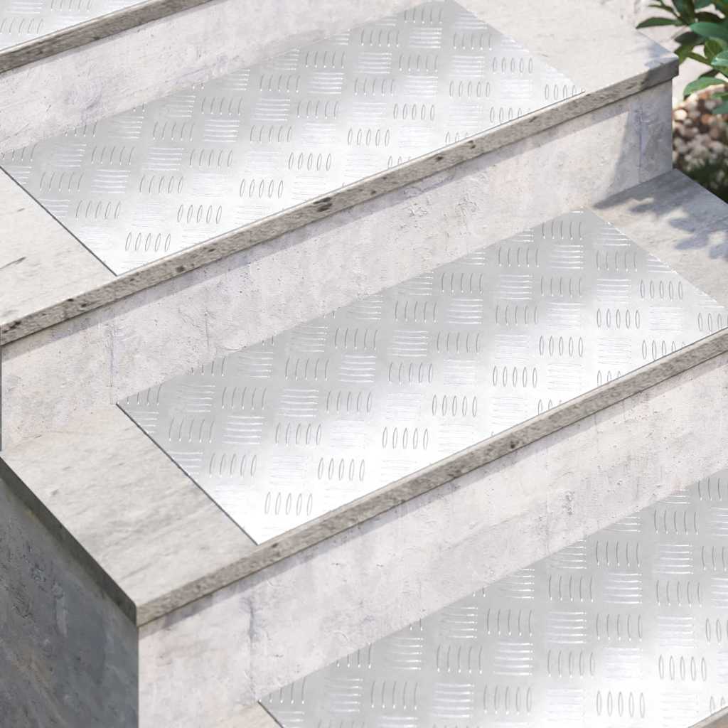 Vidaxx Treppenstufe rechteckig 4 Stk. Silber 70 x 30 cm Aluminium