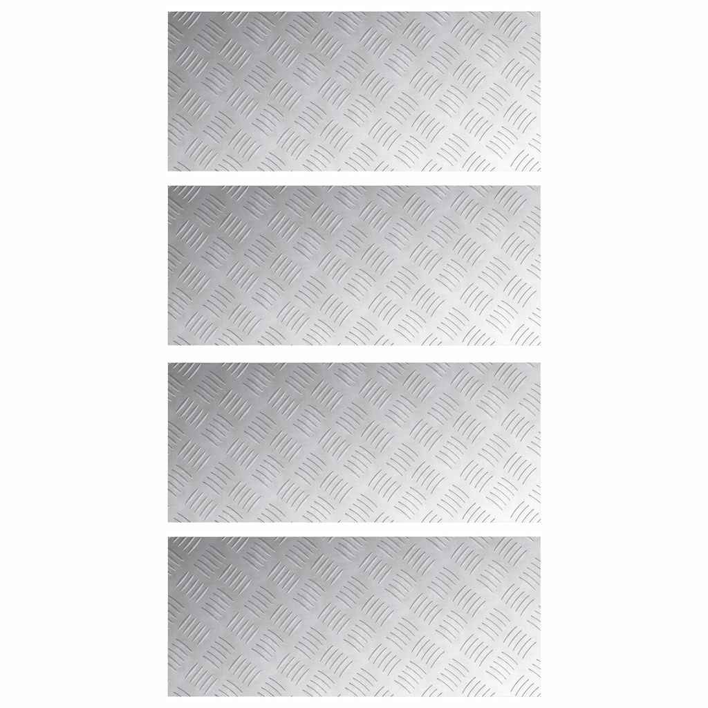 Vidaxx Treppenstufe rechteckig 4 Stk. Silber 70 x 30 cm Aluminium