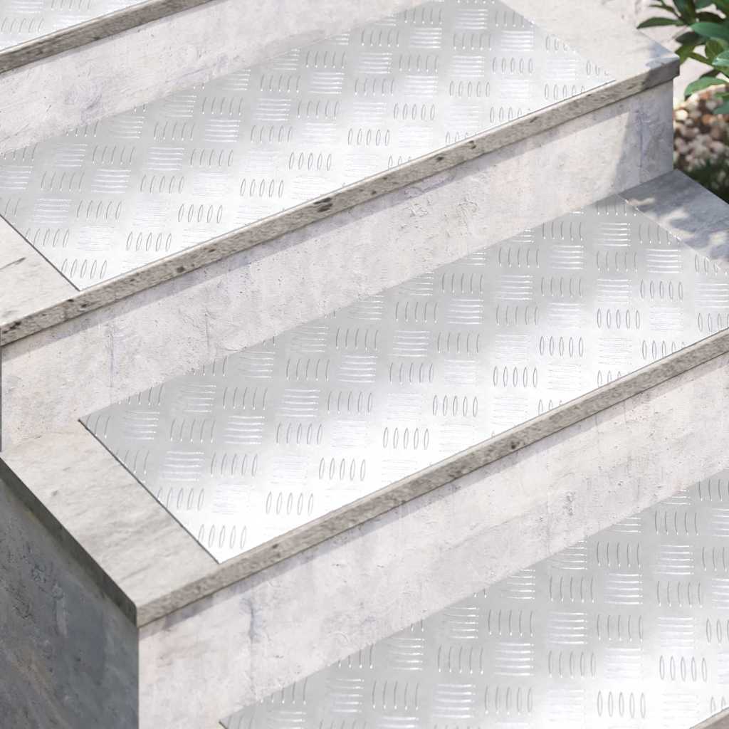VidaXL Treppenstufe rechteckig 2 Stk. Silber 80 x 30 cm Aluminium