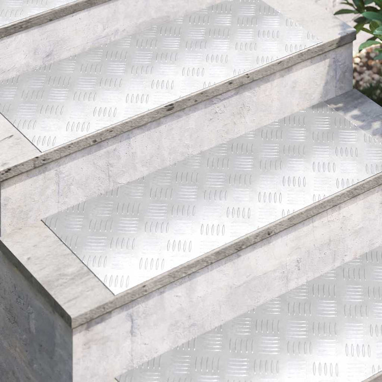 VidaXL Treppenstufe rechteckig 2 Stk. Silber 80 x 30 cm Aluminium