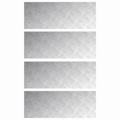 Vidaxx Treppenstufe rechteckig 4 Stk. Silber 80 x 30 cm Aluminium