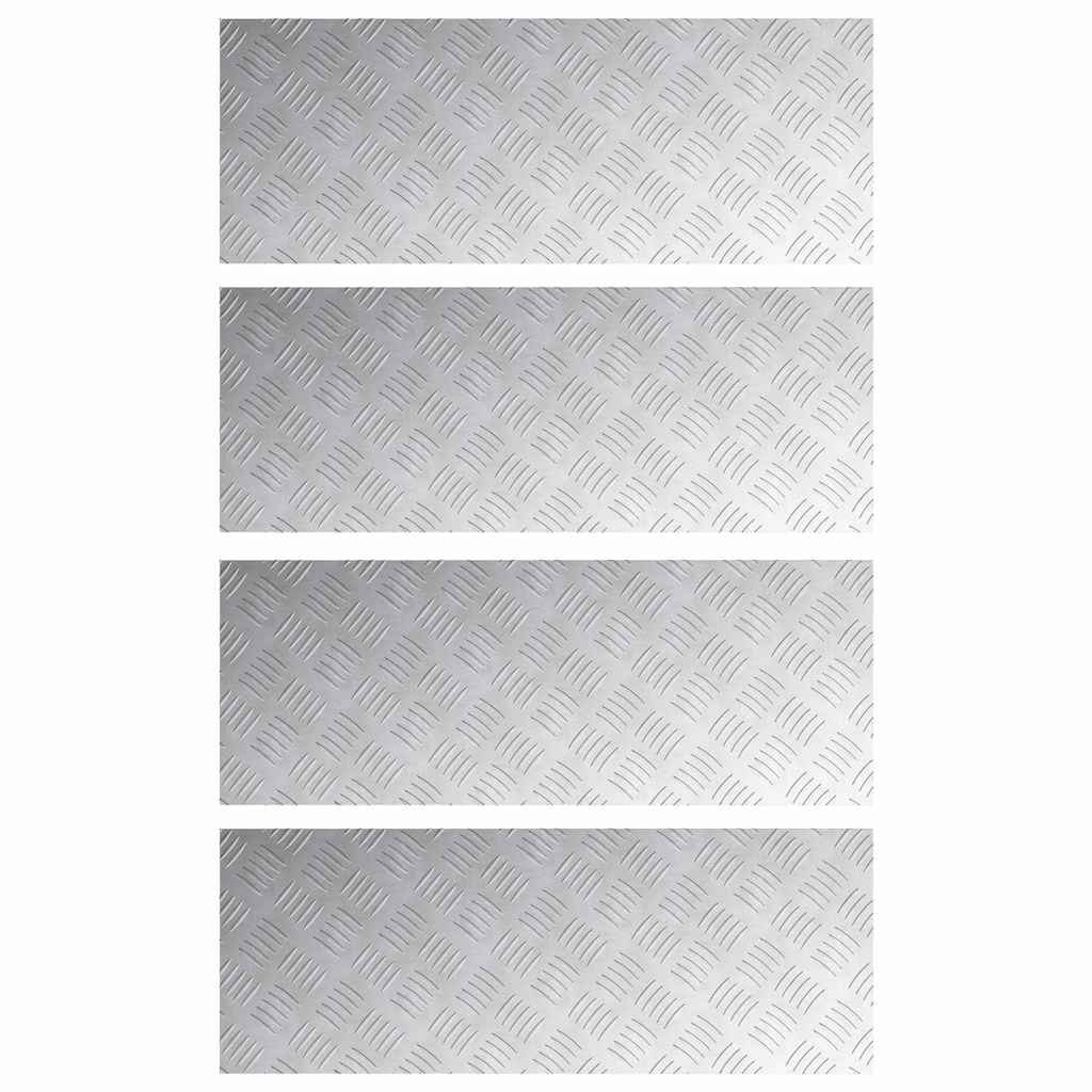 Vidaxx Treppenstufe rechteckig 4 Stk. Silber 80 x 30 cm Aluminium