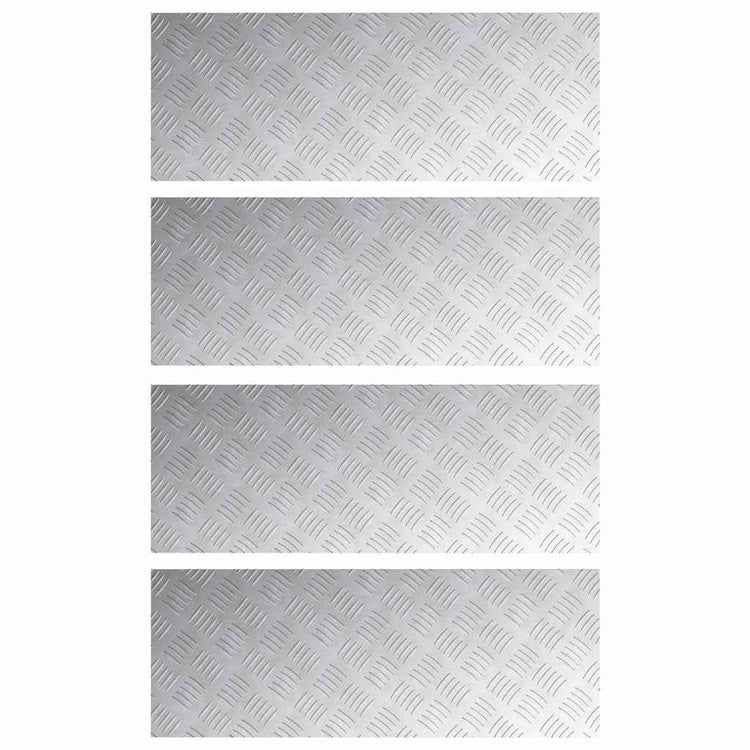 Vidaxx Treppenstufe rechteckig 4 Stk. Silber 80 x 30 cm Aluminium