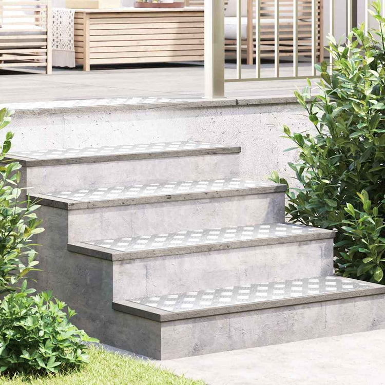 Vidaxx Treppenstufe rechteckig 2 Stk. Silber 90 x 30 cm Aluminium