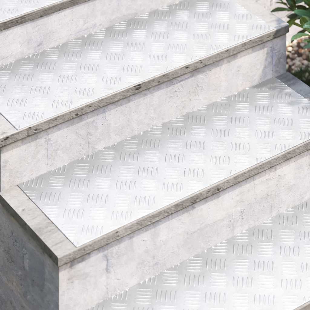 Vidaxx Treppenstufe rechteckig 2 Stk. Silber 90 x 30 cm Aluminium