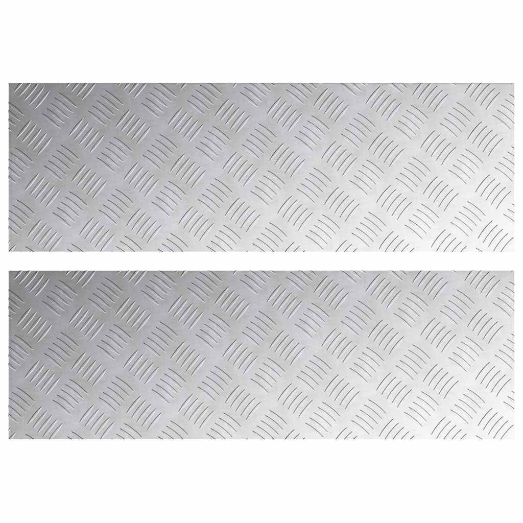 Vidaxx Treppenstufe rechteckig 2 Stk. Silber 90 x 30 cm Aluminium