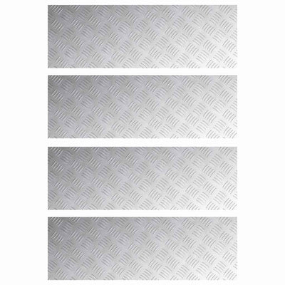 VidaXL Treppenstufe rechteckig 4 Stk. Silber 90 x 30 cm Aluminium