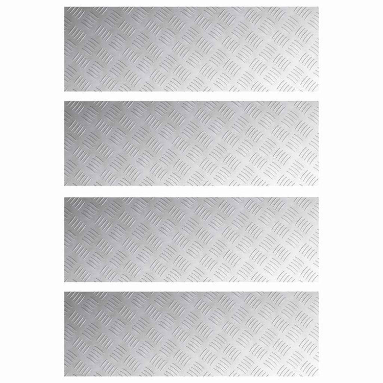 VidaXL Treppenstufe rechteckig 4 Stk. Silber 90 x 30 cm Aluminium