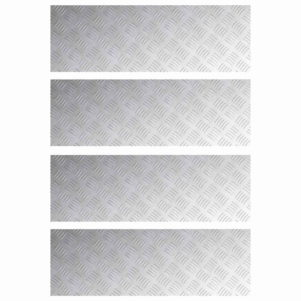 VidaXL Treppenstufe rechteckig 4 Stk. Silber 90 x 30 cm Aluminium