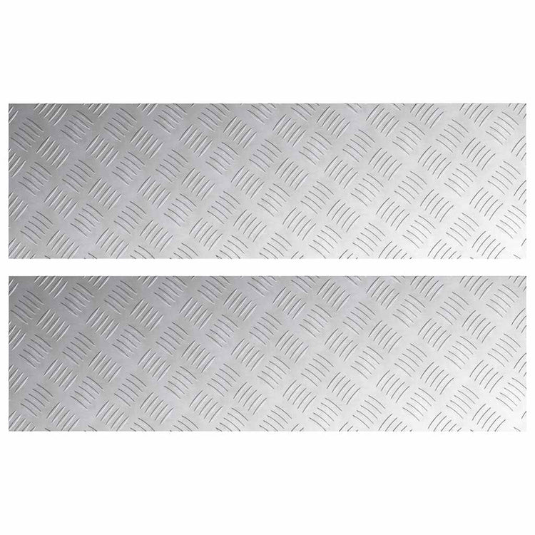 Vidaxx Treppenstufe rechteckig 2 Stk. Silber 100 x 30 cm Aluminium